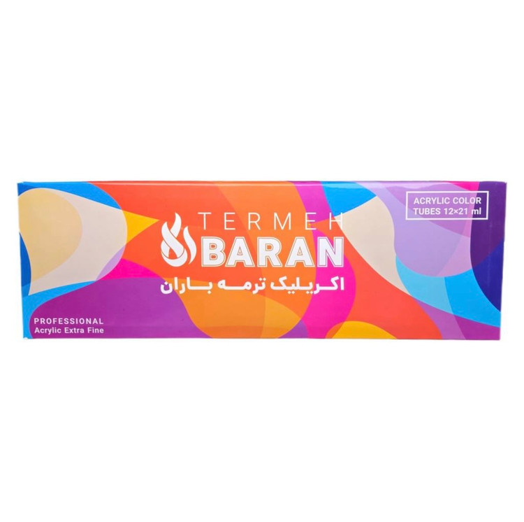 اکریلیک ۱۲ رنگ ۲۱ میل ترمه باران