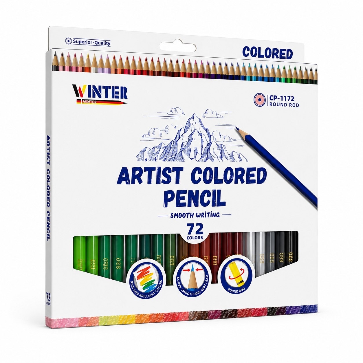 مداد رنگی ۷۲ رنگ وینتر مدل cp_1172